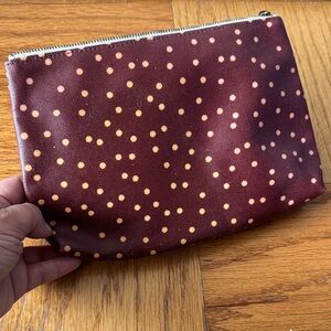 Madewell Cabernet dot small zip pouch